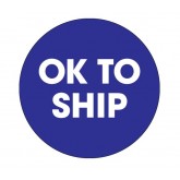 2" Circle Blue "OK To Ship" Labels