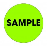 2" Circle Fluorescent Green "Sample" Labels
