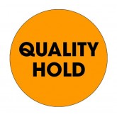 2" Circle Fluorescent Orange "Quality Hold" Labels