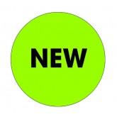 2" Circle Fluorescent Green "New" Labels
