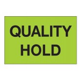 2" x 3" Fluorescent Green "Quality Hold" Labels