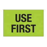 2" x 3" Fluorescent Green "Use First" Labels