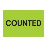 2" x 3" Fluorescent Green "Counted" Labels