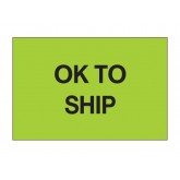 2" x 3" Fluorescent Green "OK To Ship" Labels