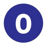 1" Circle Dark Blue "0" Number Labels