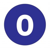 1" Circle Dark Blue "0" Number Labels