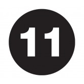 1" Circle Black "11" Number Labels