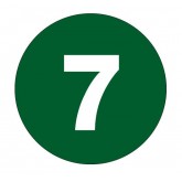 1" Circle Dark Green "7" Number Labels