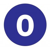 2" Circle Dark Blue "0" Number Labels