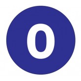 2" Circle Dark Blue "0" Number Labels