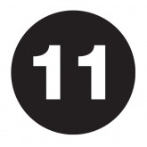 2" Circle Black "11" Number Labels