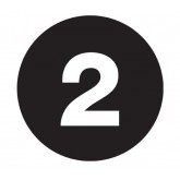 2" Circle Black "2" Number Labels