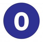 3" Circle Dark Blue "0" Number Labels