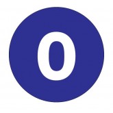 3" Circle Dark Blue "0" Number Labels