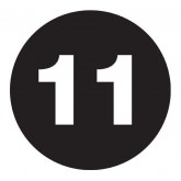 3" Circle Black "11" Number Labels