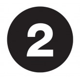 3" Circle Black "2" Number Labels