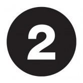 4" Circle Black "2" Number Labels