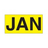 3" x 6" Fluorescent Yellow "JAN" Months of the Year Labels