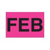 2" x 3" Fluorescent Pink "FEB" Months of the Year Labels