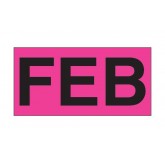 3" x 6" Fluorescent Pink "FEB" Months of the Year Labels
