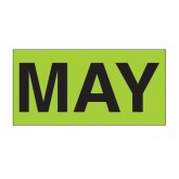 3" x 6" Fluorescent Green "MAY" Months of the Year Labels