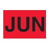2" x 3" Fluorescent Red "JUN" Months of the Year Labels