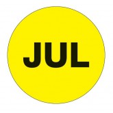 2" Circle Fluorescent Yellow "JUL" Months of the Year Labels