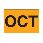 2" x 3" Fluorescent Orange "OCT" Months of the Year Labels