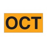 3" x 6" Fluorescent Orange "OCT" Months of the Year Labels