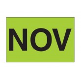 2" x 3" Fluorescent Green "NOV" Months of the Year Labels