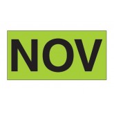3" x 6" Fluorescent Green "NOV" Months of the Year Labels