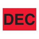 2" x 3" Fluorescent Red "DEC" Months of the Year Labels