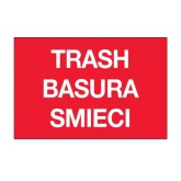 2" x 3" Red "Trash/Basura/Smieci" Label