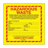6" x 6" Yellow "Hazardous Waste - New Jersey" Labels