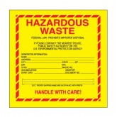 6" x 6" Yellow "Hazardous Waste - Standard" Labels
