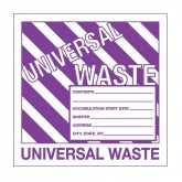 6" x 6" Purple Stripe "Universal Waste" Labels