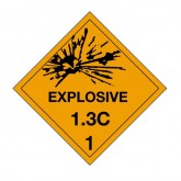 4" x 4" Orange "Explosive - 1.3C - 1" Labels