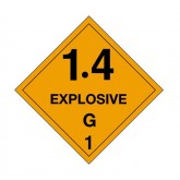 4" x 4" Orange "1.4 - Explosive - G 1" Labels