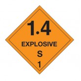 4" x 4" Orange "1.4 - Explosive - S 1" Labels