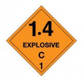 4" x 4" Orange "Explosive - 1.4C - 1" Labels