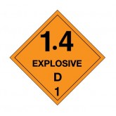 4" x 4" Orange "Explosive - 1.4D - 1" Labels