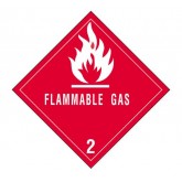 4" x 4" Red "Flammable Gas - 2" Labels
