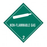 4" x 4" Green "Non-Flammable Gas - 2" Labels