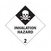 4" x 4" Black & White "Inhalation Hazard - 2" Labels