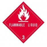 4" x 4" Red "Flammable Liquids - 3" Labels