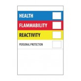 2" x 3" Blue Red Yellow White "Health Flammability Reactivity" Labels