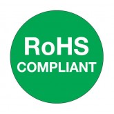 1" Circle Green "RoHS Compliant" Labels
