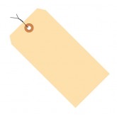 5.25" x 2.625" 13 Pt. Manila Shipping Tags - Pre-Wired