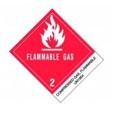 4" x 4.75" Red Pre-Printed "Compressed Gases, Flammable, N.O.S." Labels