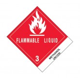 4" x 4.75" Red Pre-Printed "Methanol" Labels